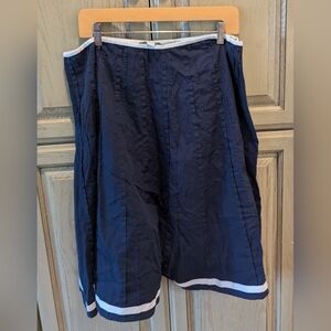 Boden Navy A-Line Skirt with White Trim